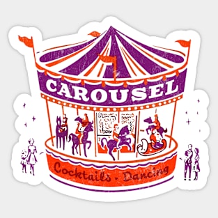 Carousel Cocktails -- Retro Mid Century Aesthetic Sticker